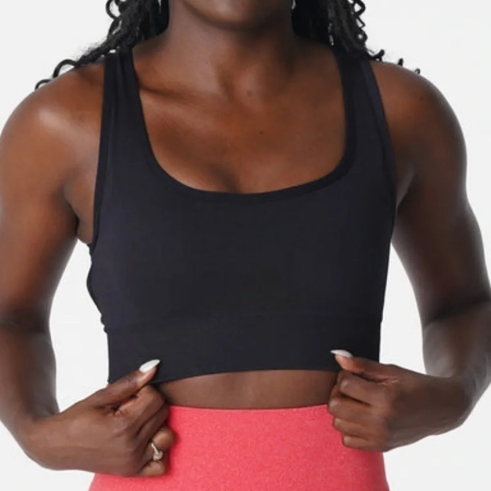 NVGTN Eclipse Sports Bra Black Seamless Cutout Open Back Size XS Women’s - Picture 1 of 10